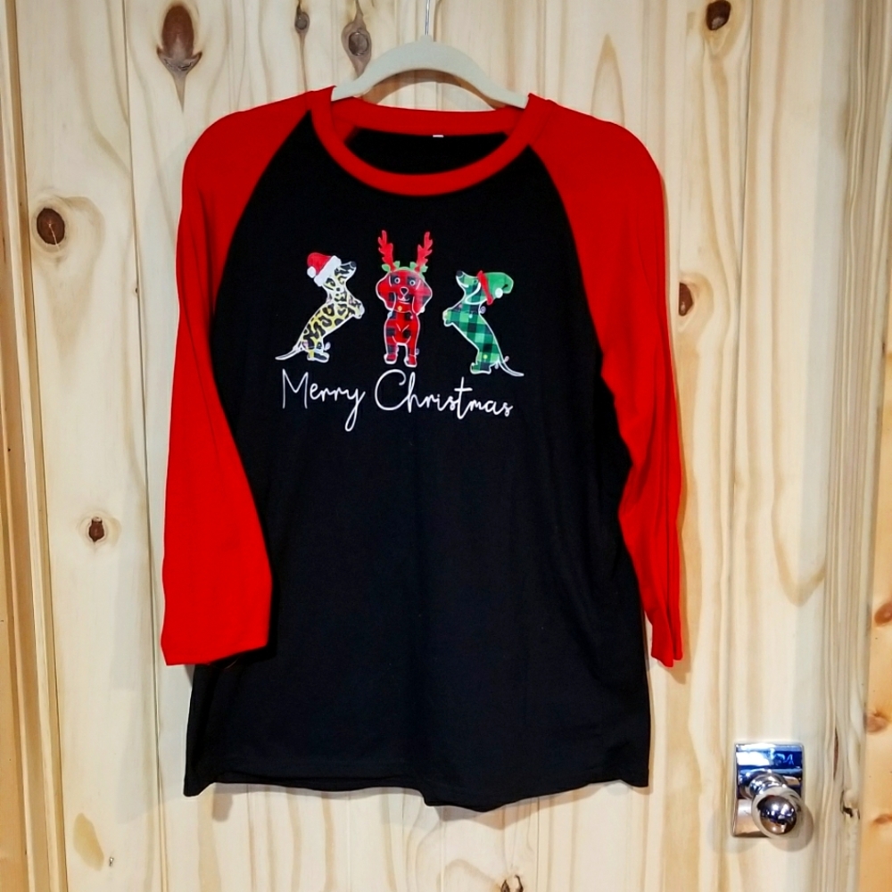XL women's Merry Christmas  Dachshund T-shirt